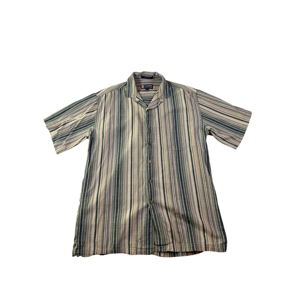 Chaps Ralph Lauren Vintage Striped Short Sleeve Button Down Size M